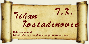 Tihan Kostadinović vizit kartica